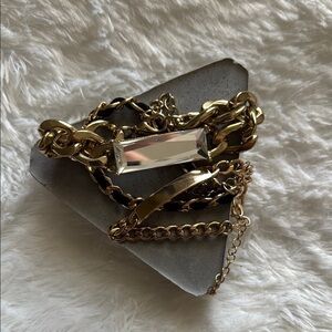 Elegant Gold Chain Bracelet with Crystal Accent